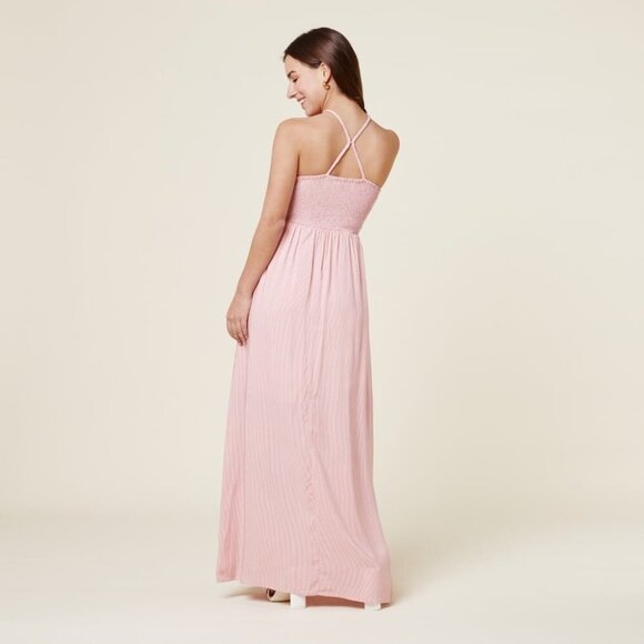 EXIT Smocked Maxi Sundress Women's Strappy Pullover Pink Size S Made in Peru NWT - Picture 2 of 11